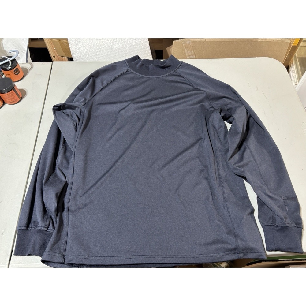 Zero Restriction Mock‎ Neck Shirt Mens Large Sz L Long Sleeve Golf Tennis Blue